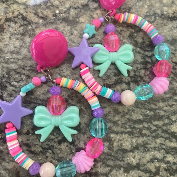 Barbie bright heart Ken love hoop rose bow pink glam earrings statement they - Picture 4 of 6